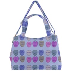 Valentine Hearts Blue Double Compartment Shoulder Bag