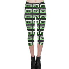 Green Cassette Capri Leggings  by snowwhitegirl