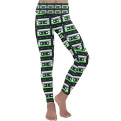 Green Cassette Kids  Lightweight Velour Classic Yoga Leggings