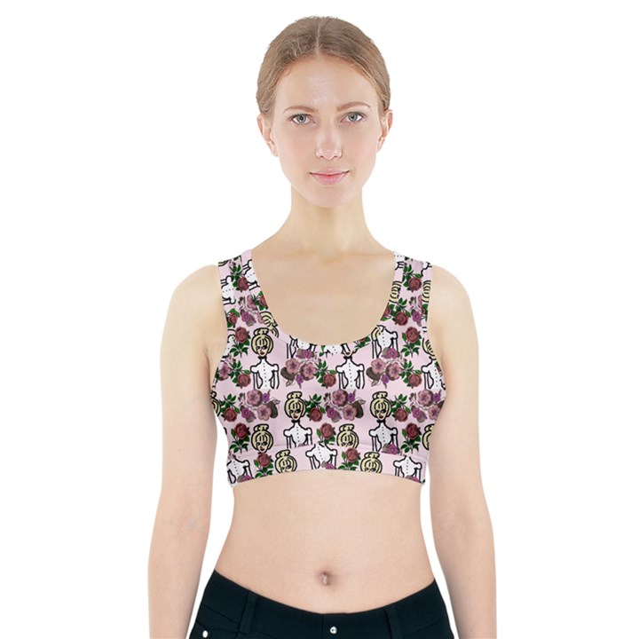 Victorian Girl Pink Sports Bra With Pocket