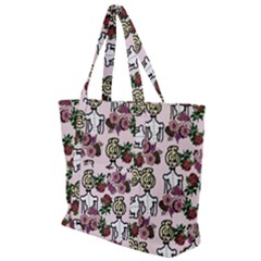 Victorian Girl Pink Zip Up Canvas Bag