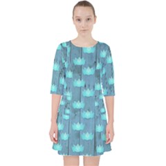 Zen Lotus Wood Wall Blue Pocket Dress by snowwhitegirl