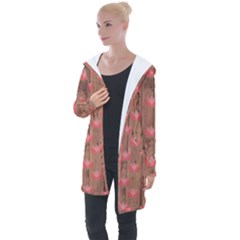 Zen Lotus Wood Wall Longline Hooded Cardigan