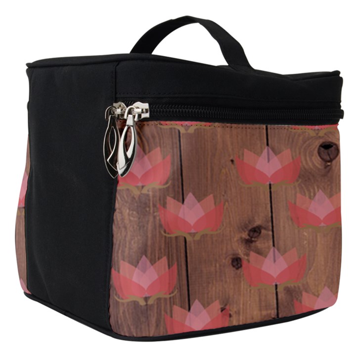 Zen Lotus Wood Wall Make Up Travel Bag (Small)