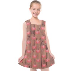 Zen Lotus Wood Wall Kids  Cross Back Dress by snowwhitegirl