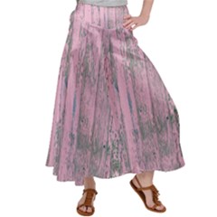 Old Pink Wood Wall Satin Palazzo Pants