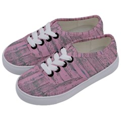 Old Pink Wood Wall Kids  Classic Low Top Sneakers by snowwhitegirl