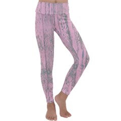 Old Pink Wood Wall Kids  Lightweight Velour Classic Yoga Leggings by snowwhitegirl