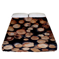 Wood Stick Piles Fitted Sheet (king Size) by snowwhitegirl