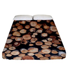 Wood Stick Piles Fitted Sheet (california King Size) by snowwhitegirl