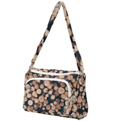 Wood Stick Piles Front Pocket Crossbody Bag