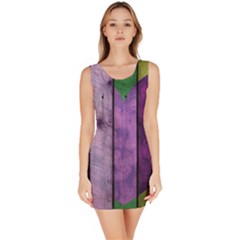 Wood Wall Heart Purple Green Bodycon Dress by snowwhitegirl