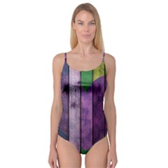 Wood Wall Heart Purple Green Camisole Leotard  by snowwhitegirl