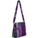 Wood Wall Heart Purple Green Zipper Messenger Bag View1