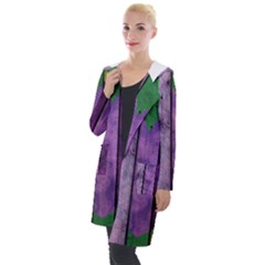 Wood Wall Heart Purple Green Hooded Pocket Cardigan by snowwhitegirl