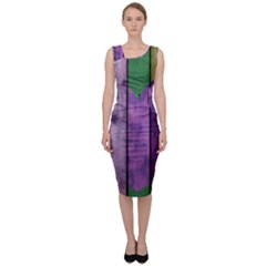 Wood Wall Heart Purple Green Sleeveless Pencil Dress by snowwhitegirl