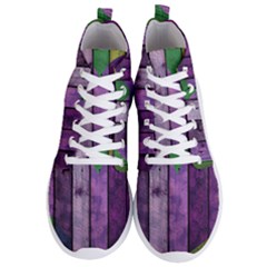 Wood Wall Heart Purple Green Men s Lightweight High Top Sneakers by snowwhitegirl