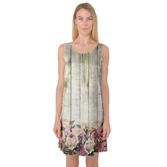 Floral Wood Wall Sleeveless Satin Nightdress by snowwhitegirl