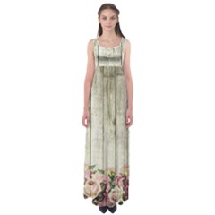 Floral Wood Wall Empire Waist Maxi Dress by snowwhitegirl