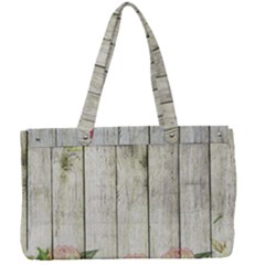 Floral Wood Wall Canvas Work Bag