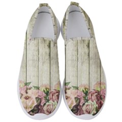 Floral Wood Wall Men s Slip On Sneakers by snowwhitegirl