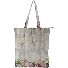 Floral Wood Wall Double Zip Up Tote Bag by snowwhitegirl