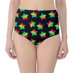 Ombre Glitter Pink Green Star Pat Classic High-waist Bikini Bottoms by snowwhitegirl