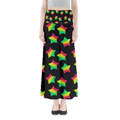 Ombre Glitter Pink Green Star Pat Full Length Maxi Skirt by snowwhitegirl