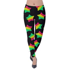 Ombre Glitter Pink Green Star Pat Velvet Leggings by snowwhitegirl