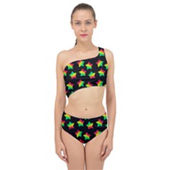 Ombre Glitter Pink Green Star Pat Spliced Up Two Piece Swimsuit by snowwhitegirl