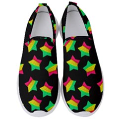 Ombre Glitter Pink Green Star Pat Men s Slip On Sneakers by snowwhitegirl