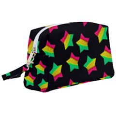 Ombre Glitter Pink Green Star Pat Wristlet Pouch Bag (large)