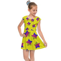 Ombre Glitter  Star Pattern Kids  Cap Sleeve Dress by snowwhitegirl