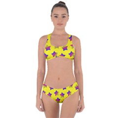 Ombre Glitter  Star Pattern Criss Cross Bikini Set by snowwhitegirl