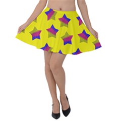 Ombre Glitter  Star Pattern Velvet Skater Skirt by snowwhitegirl