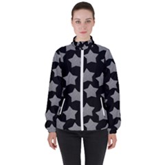 Silver Starr Black High Neck Windbreaker (women)