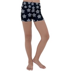 Silver Starr Black Kids  Lightweight Velour Yoga Shorts