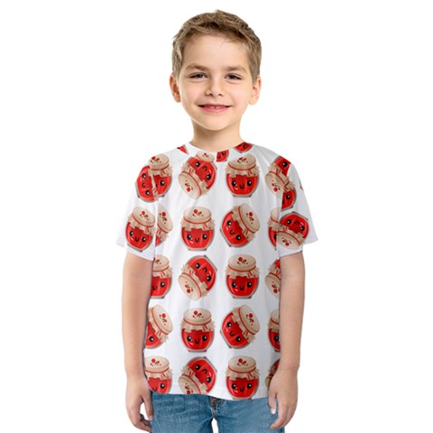 Kawaii Jam Jar Pattern Kids  Sport Mesh Tee by snowwhitegirl