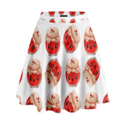 Kawaii Jam Jar Pattern High Waist Skirt by snowwhitegirl