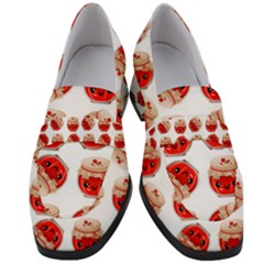 Kawaii Jam Jar Pattern Women s Chunky Heel Loafers