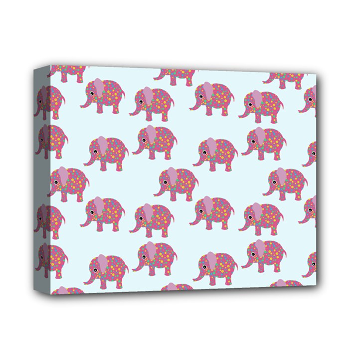 Pink Flower Elephant Deluxe Canvas 14  x 11  (Stretched)