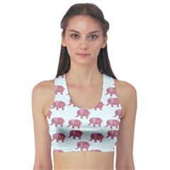 Pink Flower Elephant Sports Bra by snowwhitegirl