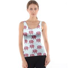 Pink Flower Elephant Tank Top by snowwhitegirl