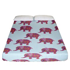 Pink Flower Elephant Fitted Sheet (king Size) by snowwhitegirl