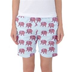 Pink Flower Elephant Women s Basketball Shorts by snowwhitegirl