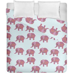 Pink Flower Elephant Duvet Cover Double Side (california King Size) by snowwhitegirl