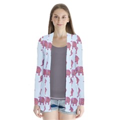 Pink Flower Elephant Drape Collar Cardigan by snowwhitegirl