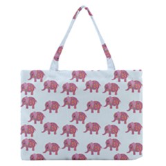 Pink Flower Elephant Zipper Medium Tote Bag by snowwhitegirl