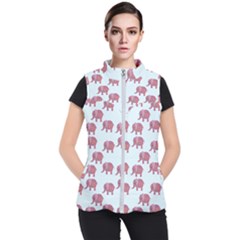 Pink Flower Elephant Women s Puffer Vest by snowwhitegirl