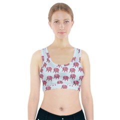 Pink Flower Elephant Sports Bra With Pocket by snowwhitegirl